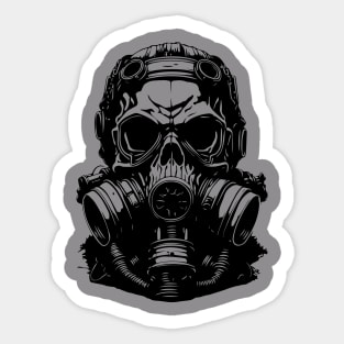 skull with a gasmask Sticker